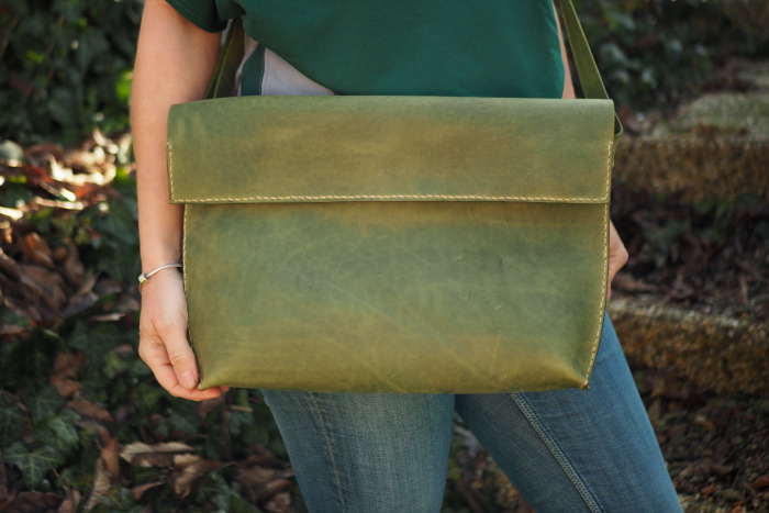 Kožená kabelka zelená