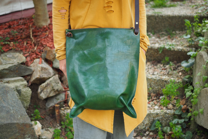Grande kožená kabelka Maty zelená